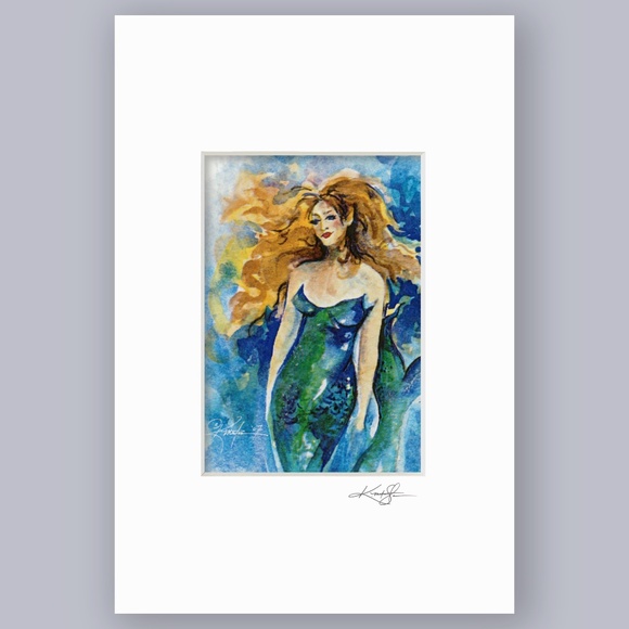 Mermaid Print in Mat from original painting by Kathy Morton Stanion - Azari - Picture 2 of 4